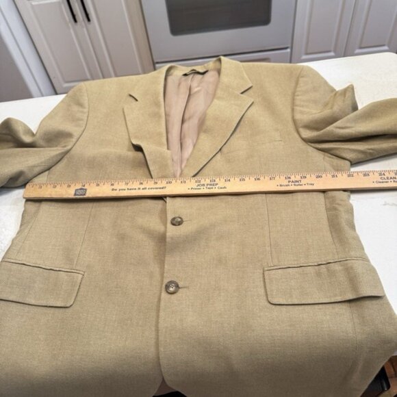 Jos A Bank Blazer Mens 42 R Brown Tweed Silk Wool Blend Suit Jacket Coat - Picture 4 of 7